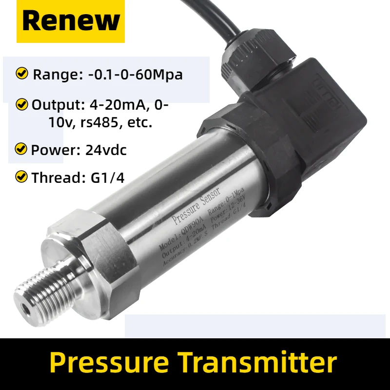 

Pressure Transmitter Hydraulic Digital 4 20ma 0-10v Pressure Sensor Gauge G1/4" 12-36v 0-1bar 10bar 16bar 60bar