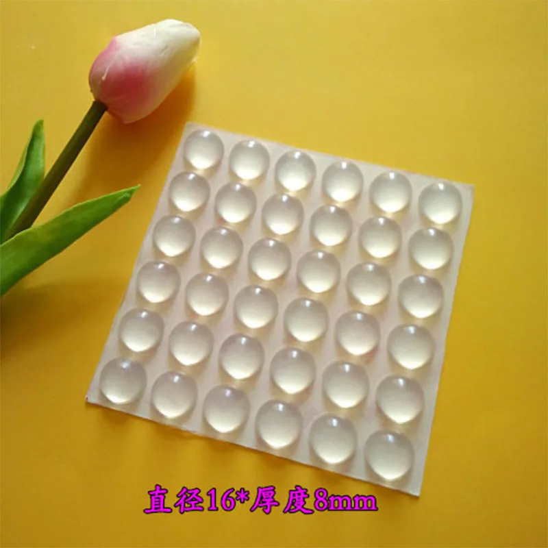 Self Adhesive Silicone Rubber Feet Pads 8pcs/16pcs 16mm*8mm Soft Anti Slip Bumpers Shockproof Shock Absorber 3M Glue Black/Clear
