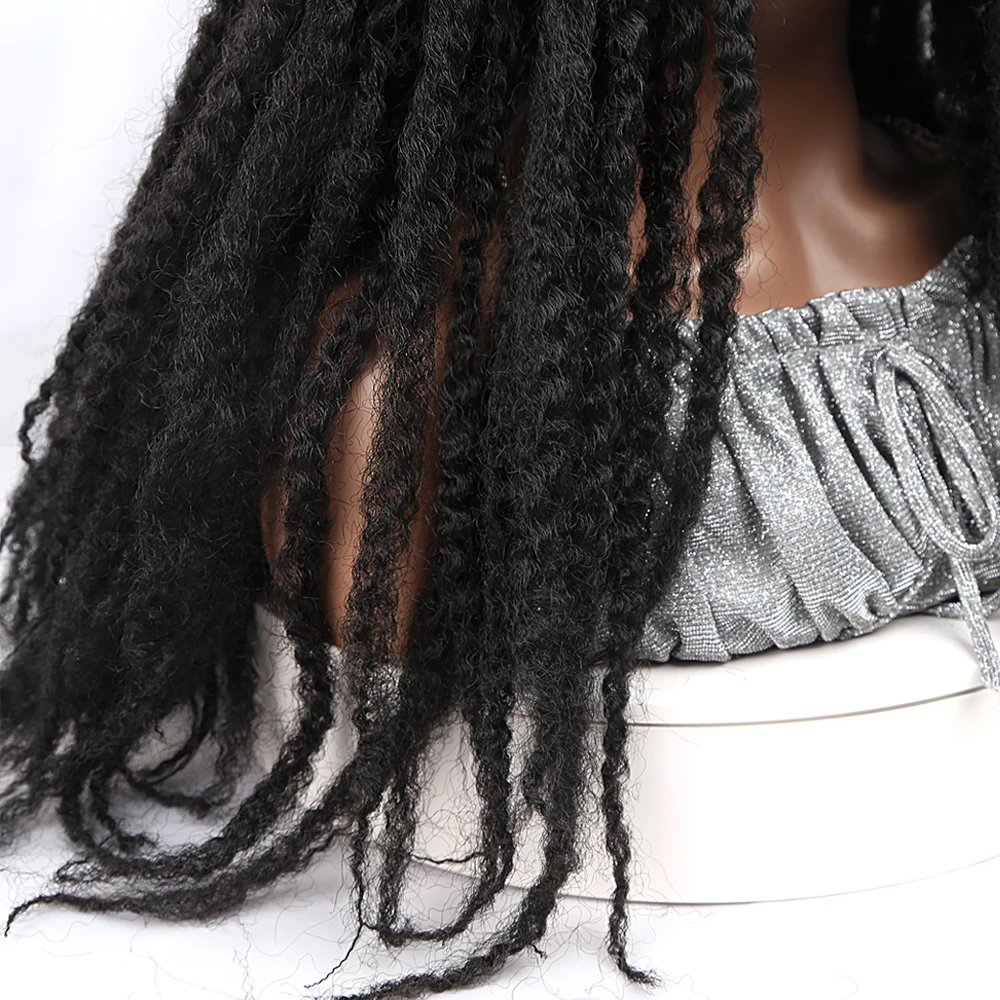 Marley Afro Twist Hair Head band Wig Synthetic Dreadlock Marley Braided Wig Soft Afro Kinky Natural Braiding Women