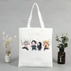 2pcs Demon Slayer Kamado Nezuko Tote Comic Retro Fashion Canvas Cartoon Makeup Portable Shopping Bags Wallet Shoulder Bag Set 3
