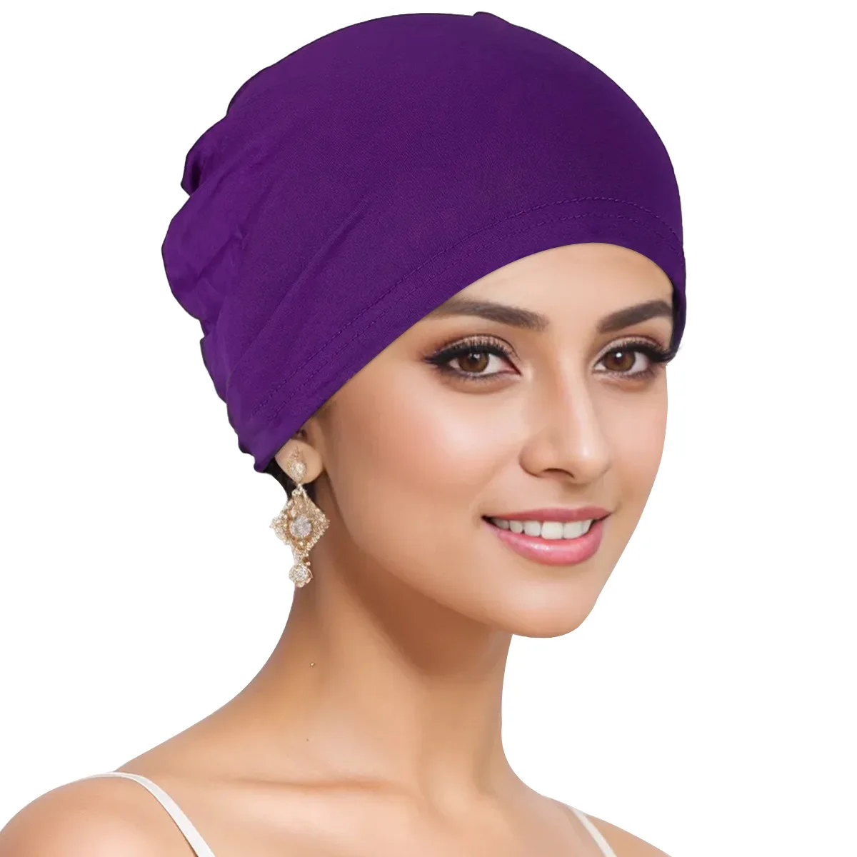 Muslim Hijab Caps New Premium Fashion Closed Hijab Underscarf Musliman Turban Women's Head Hood Elastic Bonnet Cap 5