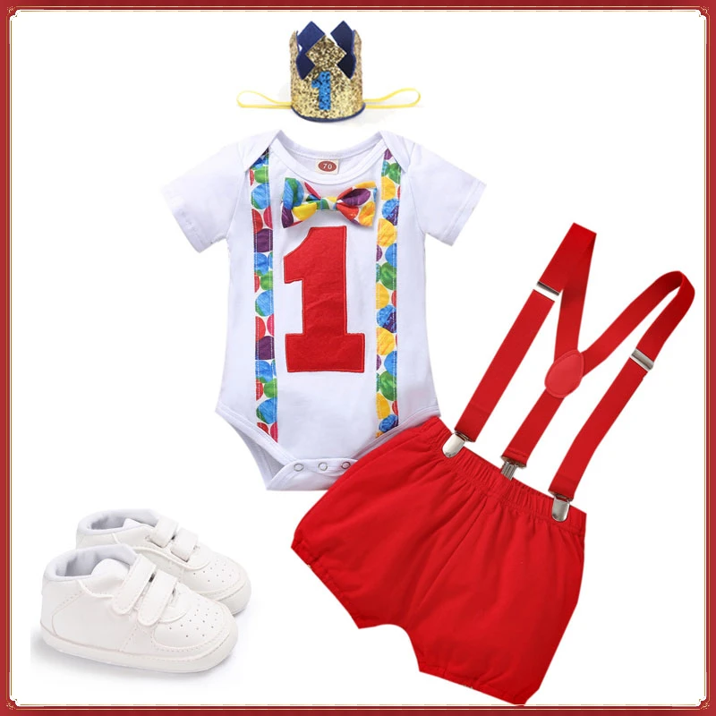 

Baby Boy Clothes Set My First Birthday Outfit for Cake Smash Outfit Unisex Bodysuits Newborn Photography Romper Boys Clothes