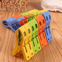 8ps/set Hanger Clips Large Plastic Windproof Beach Towel Clothes Pins Spring Clamp Clothespin Powerful Hot New Cheap 2