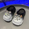 2024 New SandalsCute girl Cartoon Clogs Heels Platform Beach Slippers Cave Hole 4
