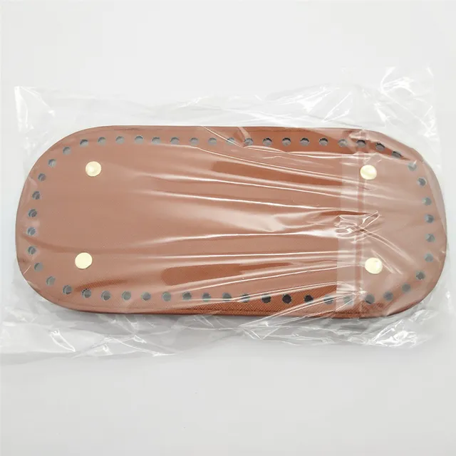 Long Bottom for Knitted Bags PU leather Bag Accessories Handmade Bottom DIY Crochet Bag Bottoms for Women Handbag Brown