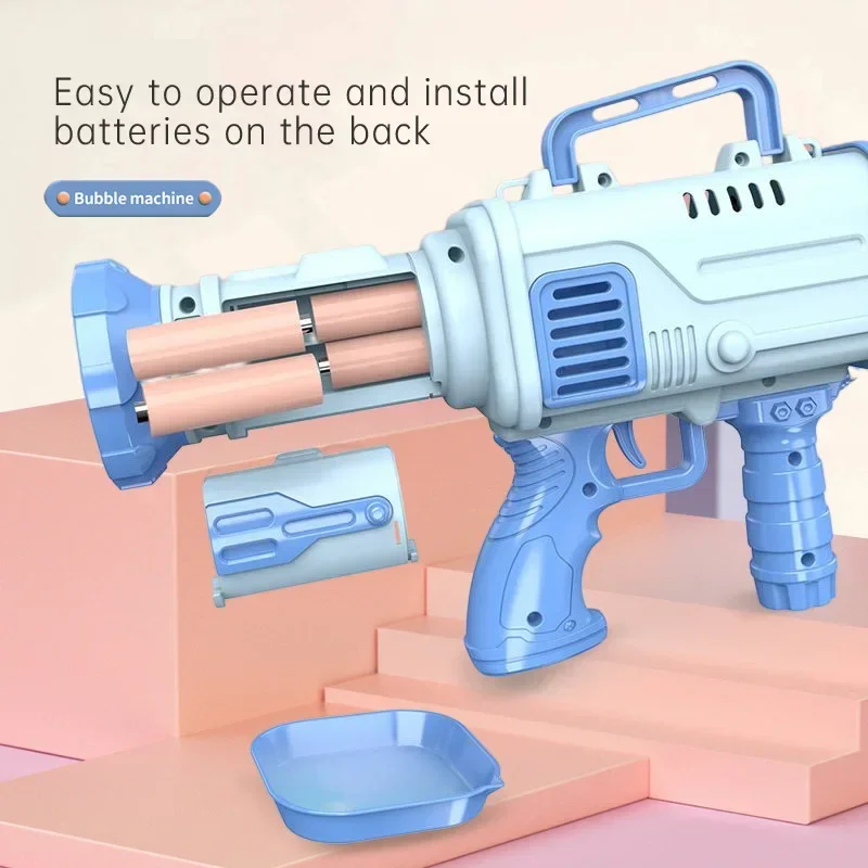 32 Holes Bubble Machine Gun Toys for Kids Rocket Soap Bubble Machine Guns Automatic Toys Children Gift( Not Include AA Battery) 2