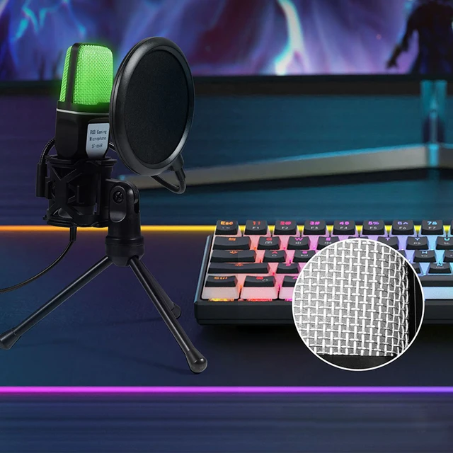 Gaming USB Microphone Desktop USB Condenser Microphone RGB Recording Studio  Recording Streaming Mic for PC Computer Laptop - AliExpress