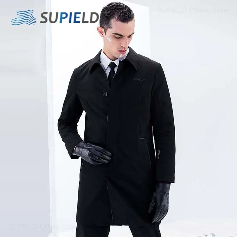 

Supield Mens Aerogel Thermal Jackets Breathable Mid-length Lightweight Warmth Coats Keep Warm Aerogel Business Jacket for Men