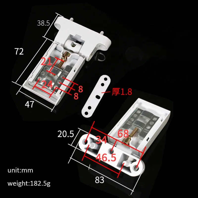 Plastic Steel Heavy-Duty Door Hinges Inner And Outer Side-Swing Balcony Door Hinges Three-Hole Adjustable Indow