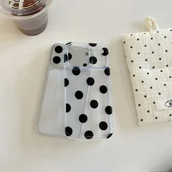 Korean Style Black Polka Dot Phone Case Cover - Poco M5 4G (Clear L3103)