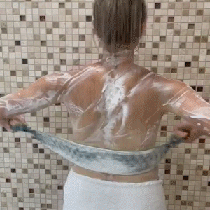 Description Picture 3 of itemExfoliating Back Wash Towel Double-sided Shower Washchoth Bath Belt with Handles Body Scrub Strap Dead Skin Cleaning Tool