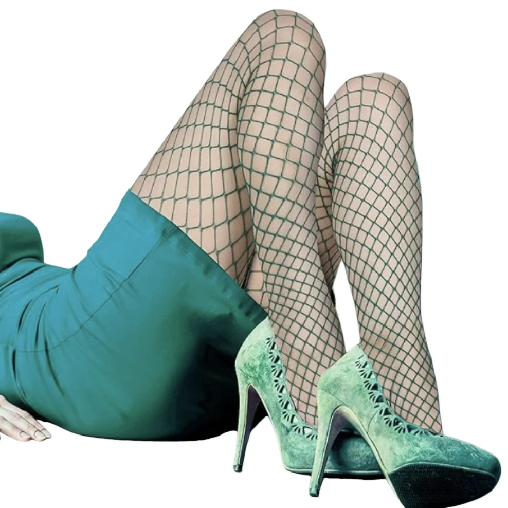 Elegant Yellow Pantyhose - Transparent Office Wear & Sexy Fishnet Tights