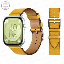 Premium Leather Strap for Smart Watch - Replacement Sport Bracelet Wristband Accessories Belt (Amber 11)