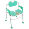 Foldable Shower Chair Height Adjustable Bath Chair Aluminum Alloy Bathroom Stool Shower Stool Shower Seat Load 150KG/331IBS 6
