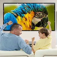 120 inch Projector Screen 16:9 Foldable Anti-Crease Portable Projector Movies Screens for Home Theater Indoor Outdoor Camping - Image 3