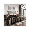 14'' Queen Size Metal Platform Bed Frame/Victorian Headboard and Footboard/Steel Slats Mattress Foundation for 4