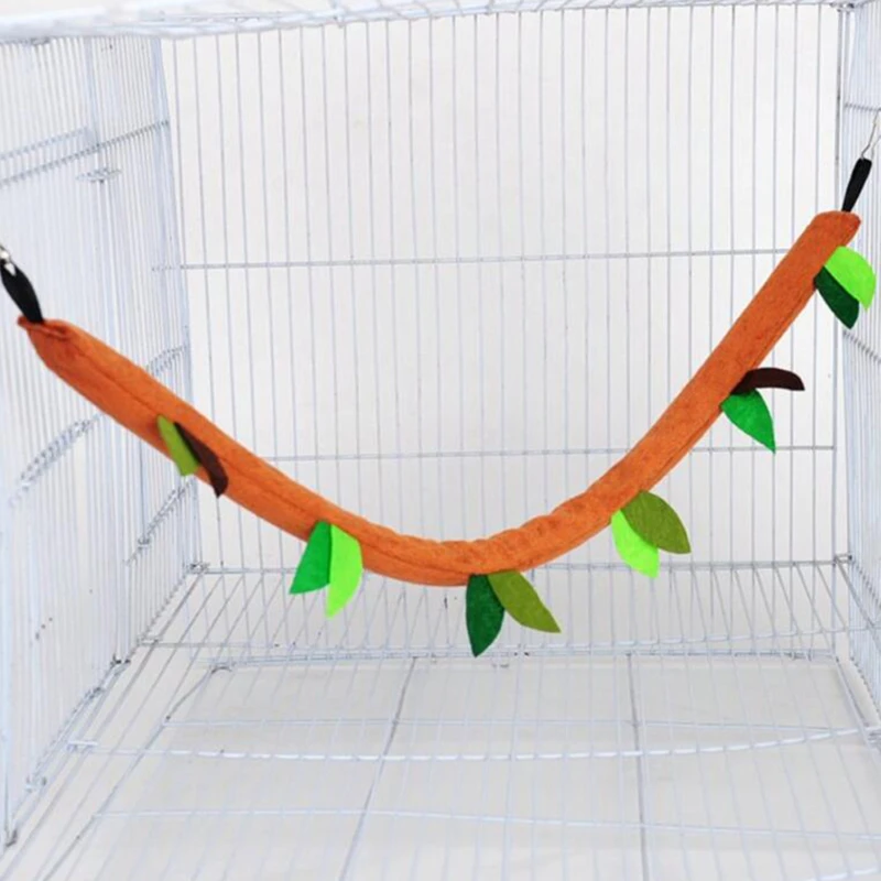 Hamster Hammock Leaf Drill Tube Suspended Parrot Cableway Round Swing Squirrel Honey Bag Glider Plush Creative Pet Sleeping Nest