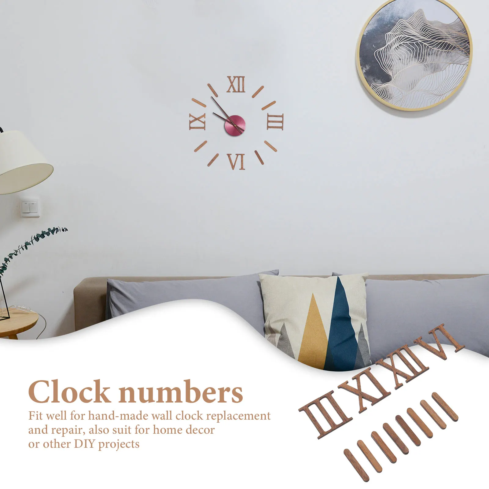1 Set Quartz Clock Numerals Accessories Arabic Number Roman Numerals Clock Parts Handmade Material Restore Digital Repair Tools