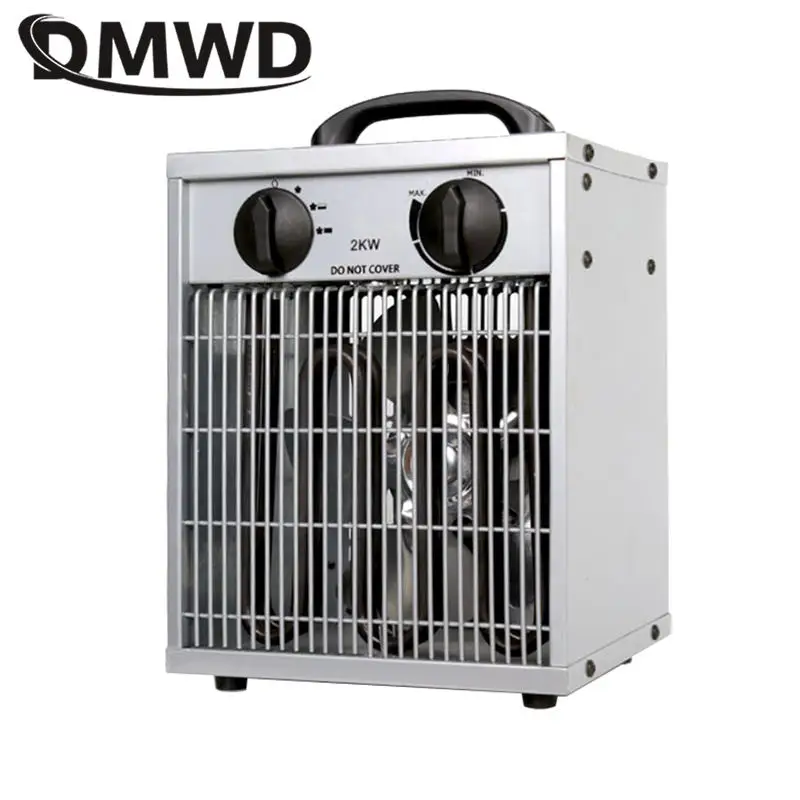 2KW Industrial Heating Fan Adjustable Temperature Control Air Warmer Hot Wind Blower Farm Greenhouse Heater Commercial Household 3