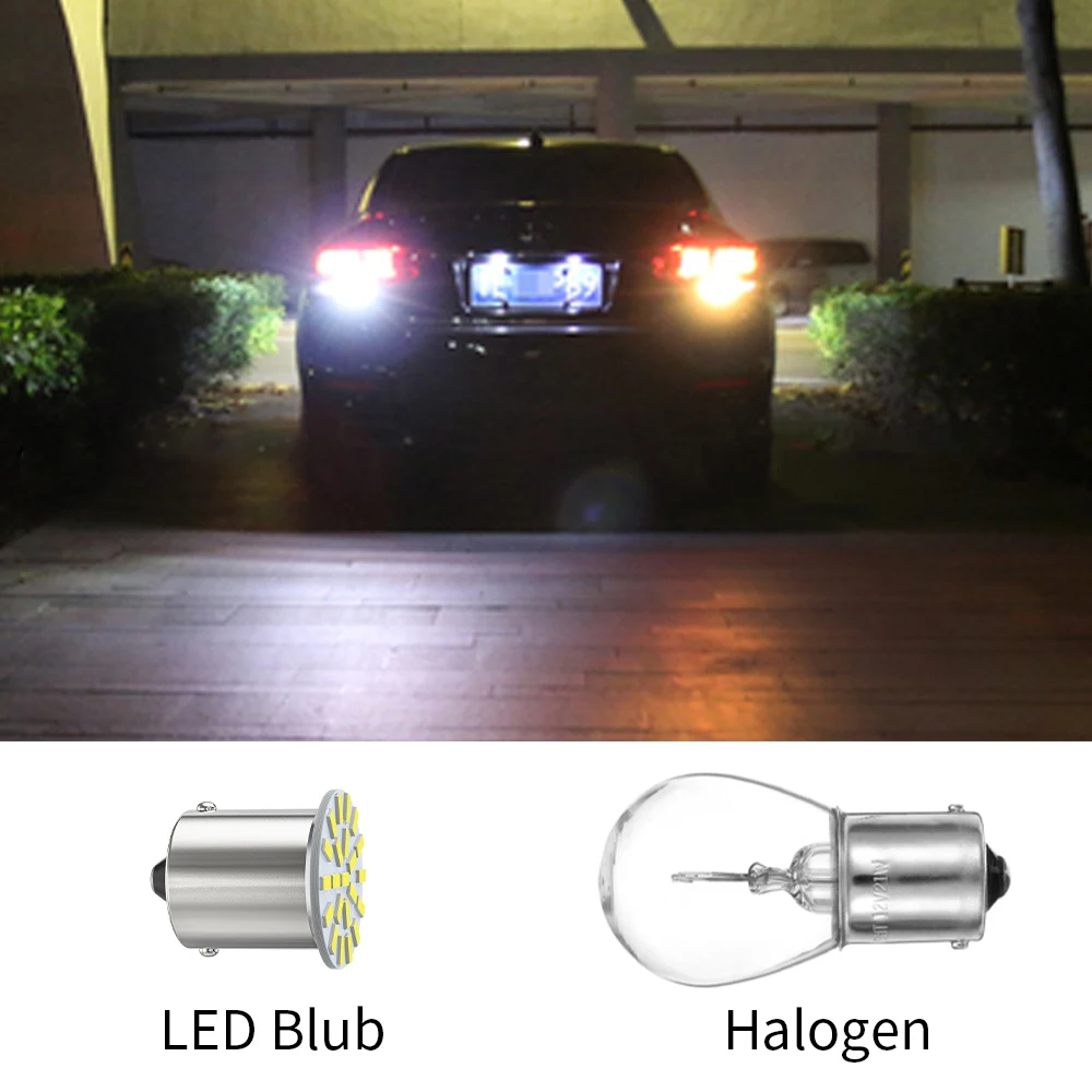 10pcs 12V/24V LED 전구 1156 BA15S R5W R10W 1157 BAY15D 3014 22 SMD 트럭 방향 지시등 주간 러닝 램프 6000K 화이트