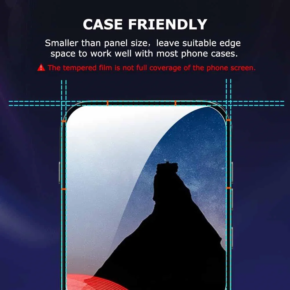 3-Piece Tempered Glass Screen Protector Set for 6.6-Inch Phones - Clear Protective Glass