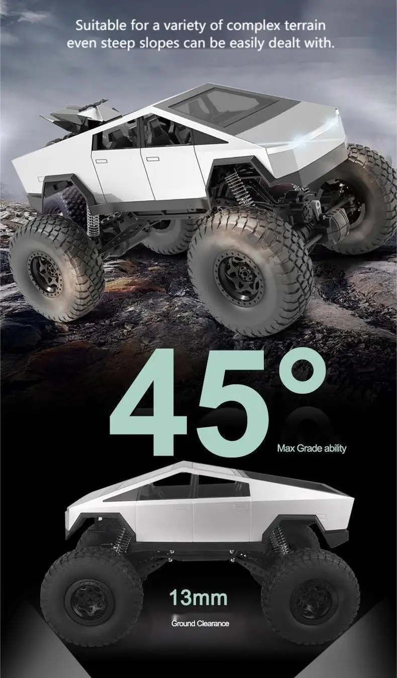 Tesla Cyber Truck Remote Control Car High Speed Alloy Pickup Truck Cross Country Motorcycle Children'S Racing Cars Toys For Kids Gifts 16 Tesla Cyber Truck Remote Control Car High Speed Alloy Pickup Truck Cross Country Motorcycle Children'S Racing Cars Toys For Kids Gifts
