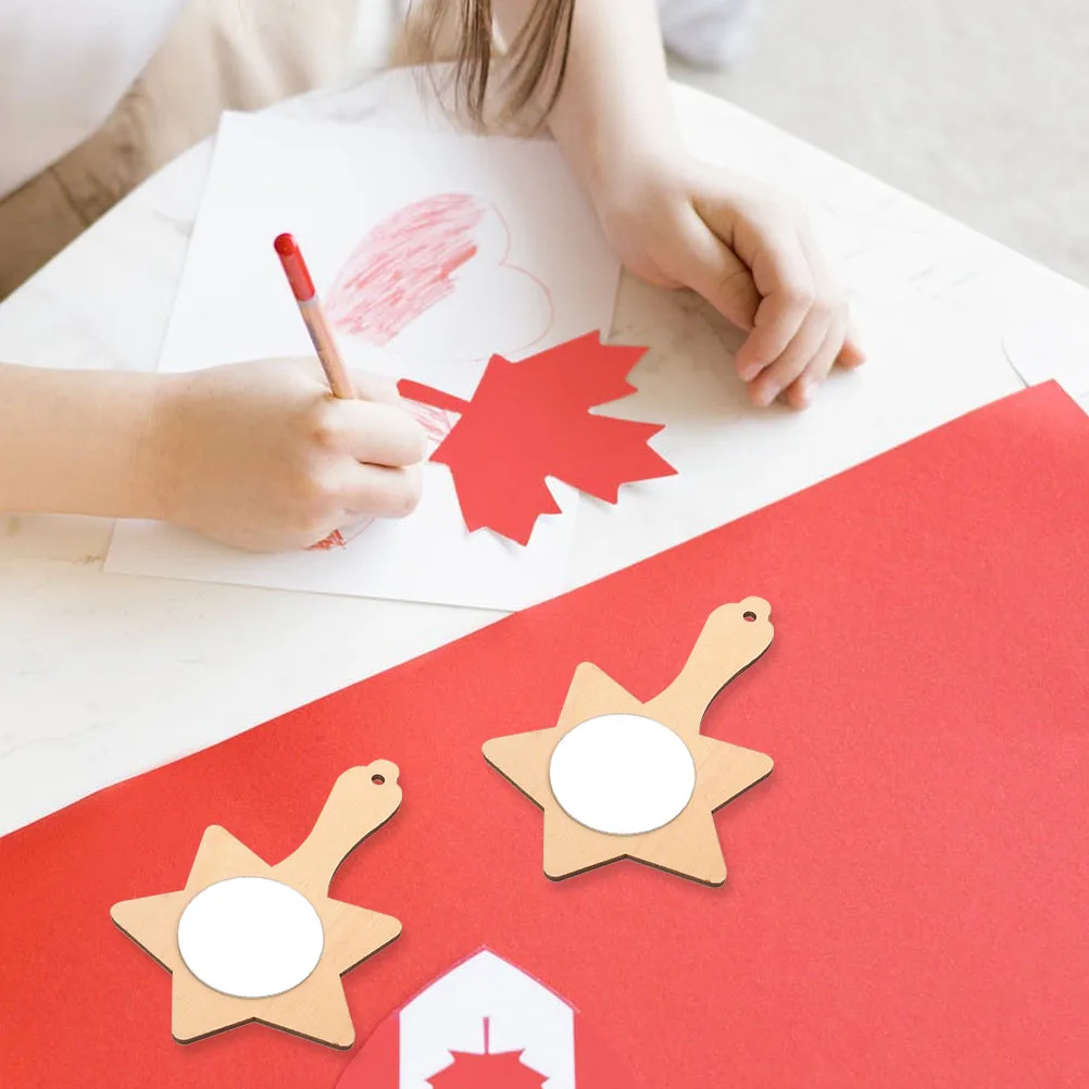 12pcs 나무 거울 DIY 키트 미니 도색되지 않은 H 거울 H 공급 어린이 교육 장난감 스타 하트 모양 금형