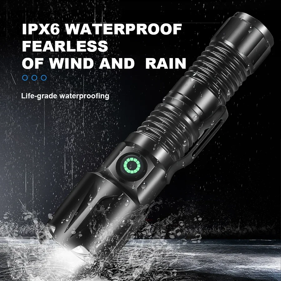 Description Picture 5 of itemBALDR XHP50 Powerful New LED Tactical Flashlight USB C Rechargeable Mini EDC ZOOM Torch IPX6 Waterproof Camping Fishing Lantern