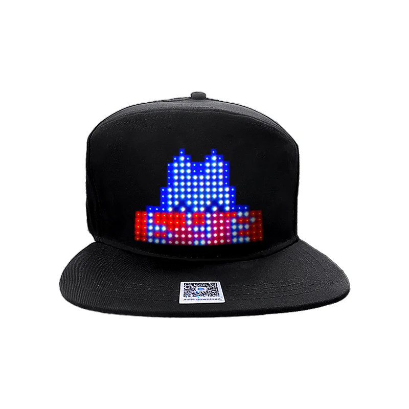 Bluetooth LED Hat RGB Four Color Programmable Matrix Board Baseball Hat DIY Soft Cotton Screen Cap USB Rechargeable Pixel led light led modules led module