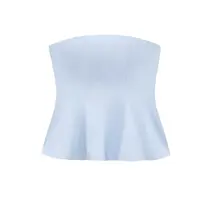 Spring 2025 Women's New Slim Fit ort Skirt Sle Tube Top with Ruffle Hemline Versatile Faionable Ladies' Blouse - Image 4