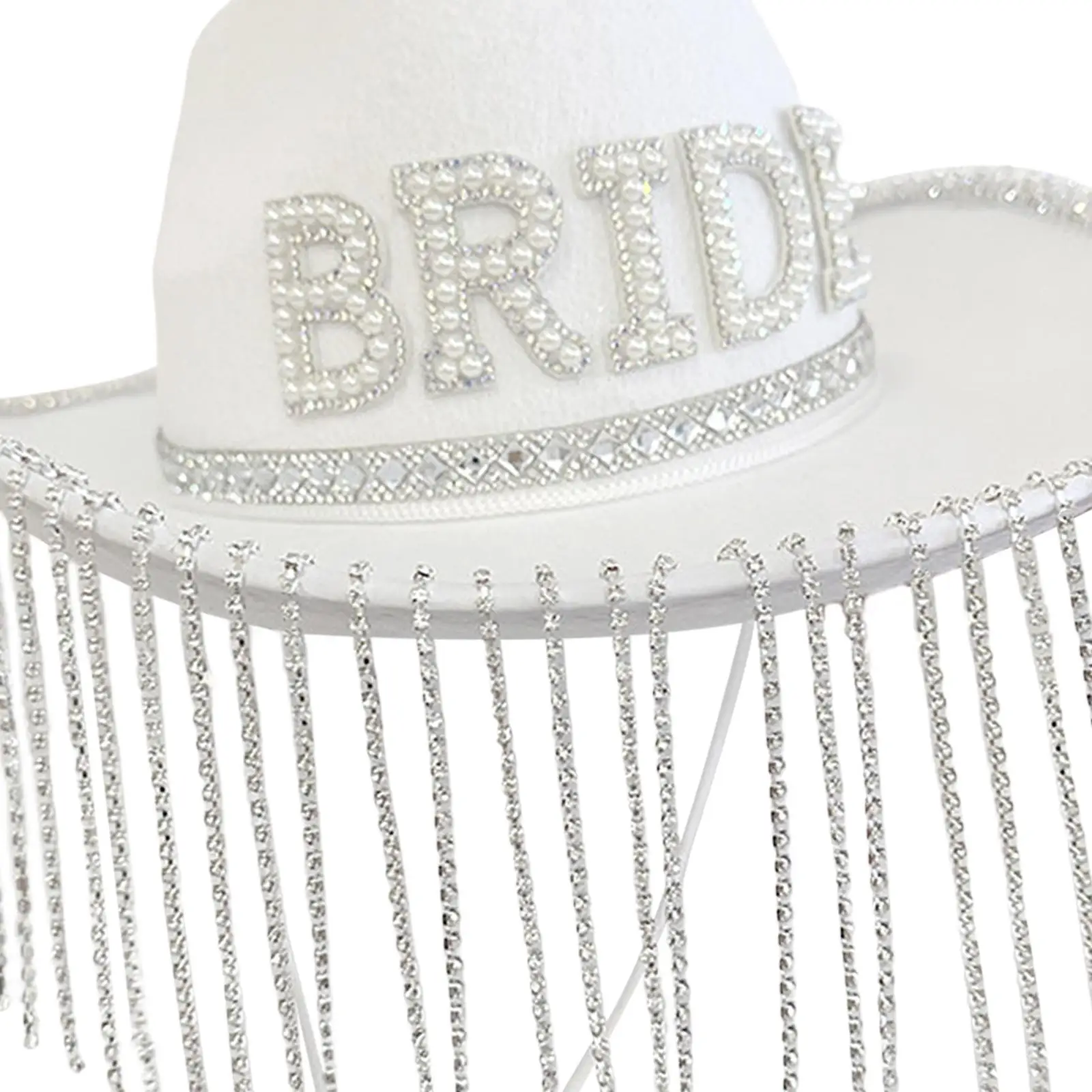 Cowgirl Hat Women Novelty White Bride Hat for Beach Engagement Party Bridal
