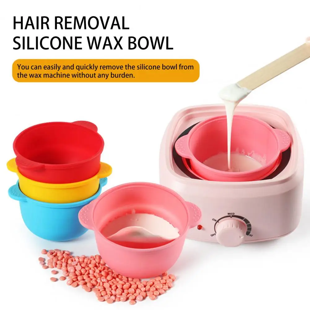 Silicone Wax Warmer Liner with Handle Non-stick Wax Pot Bowl Hair Removal Melt Heater Heating Machine Container Replacement