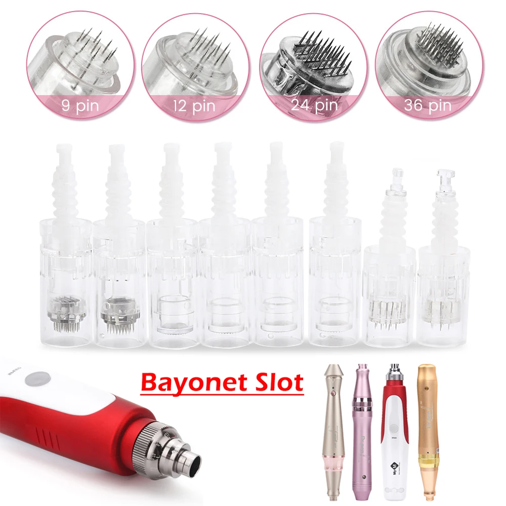 Cartuccia A Baionetta 10/30/50Pcs Per Derma Pen Mym Dr Pen M5/M7/E30 N2 1Pin 12Pin 36Pin 42Pin 3D 5D Nano Dermapen Suggerimenti Professionali