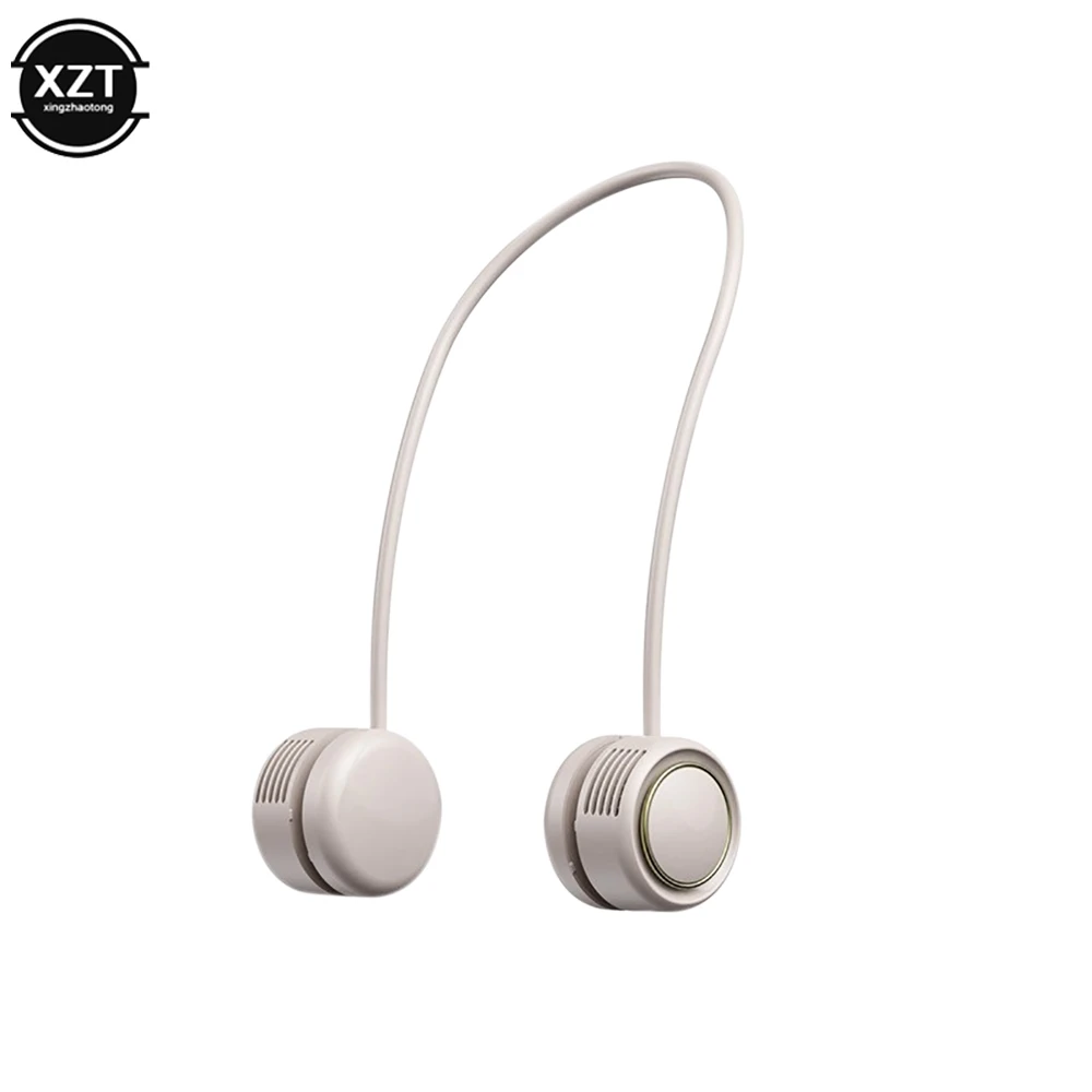 Portable Fan Cold Fan Hands Free Neck Fan Hanging USB Rechargeable Mini Sports Fan 3-Speed Adjustable Neck Dual Fan Home Office