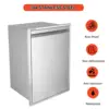 Built-in Outdoor Kitchen Trash Drawer W13.6XH26XD19 Inch Outdoor Kitchen Drawers Stainless Steel Flush Mount Roll Out Trash Draw 3