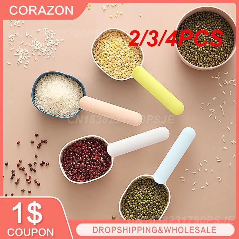 

2/3/4 шт. мерная чашка, простой в использовании инновационная Удобная мерная ложка для питомцев, мерная ложка для еды животных