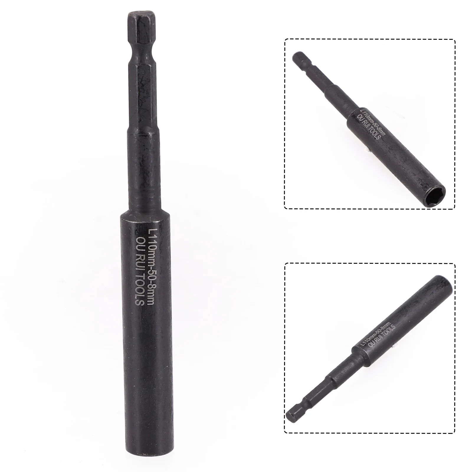 

Black Chrome-vanadium Steel Hexagon Socket 110mm Sleeve Adapter Wrenches Hexagon 110mm Deepen Socket Hex Socket