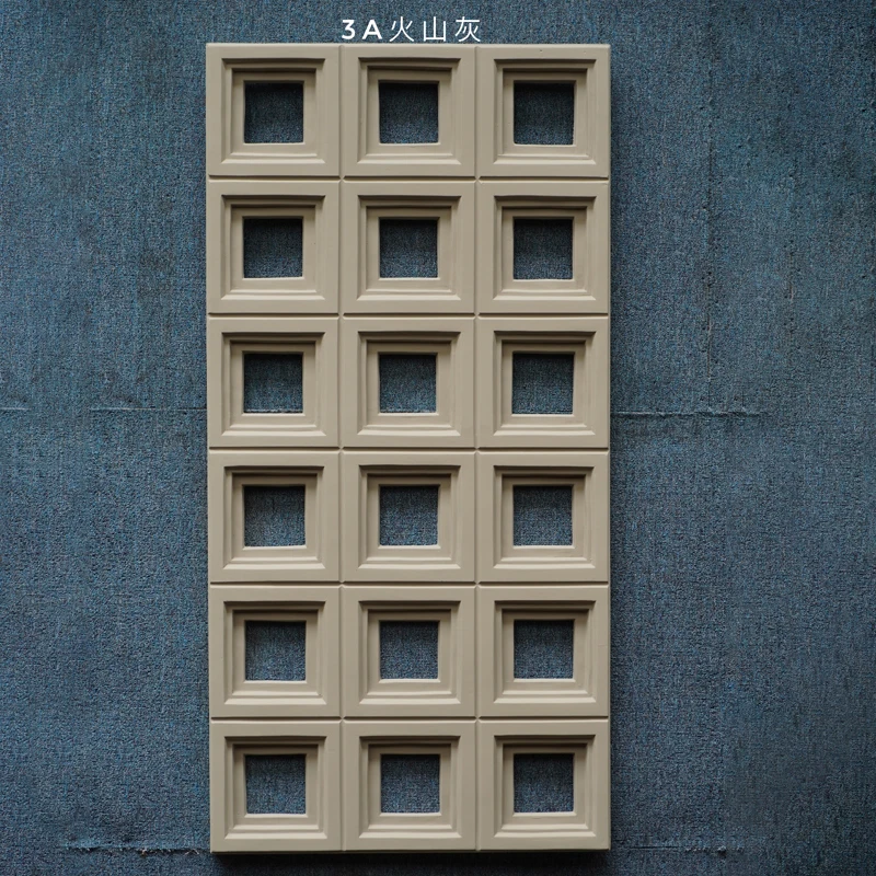 Factory Polyurethane Cultural Foam Artificial Decoration PU Stone Wall Panel PU Nine-grid Decorative Wall Panel