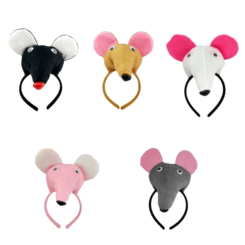 

Lovely Animal Hairhoop Face Washing Hairband 3D Mouse Headband School Play Props
