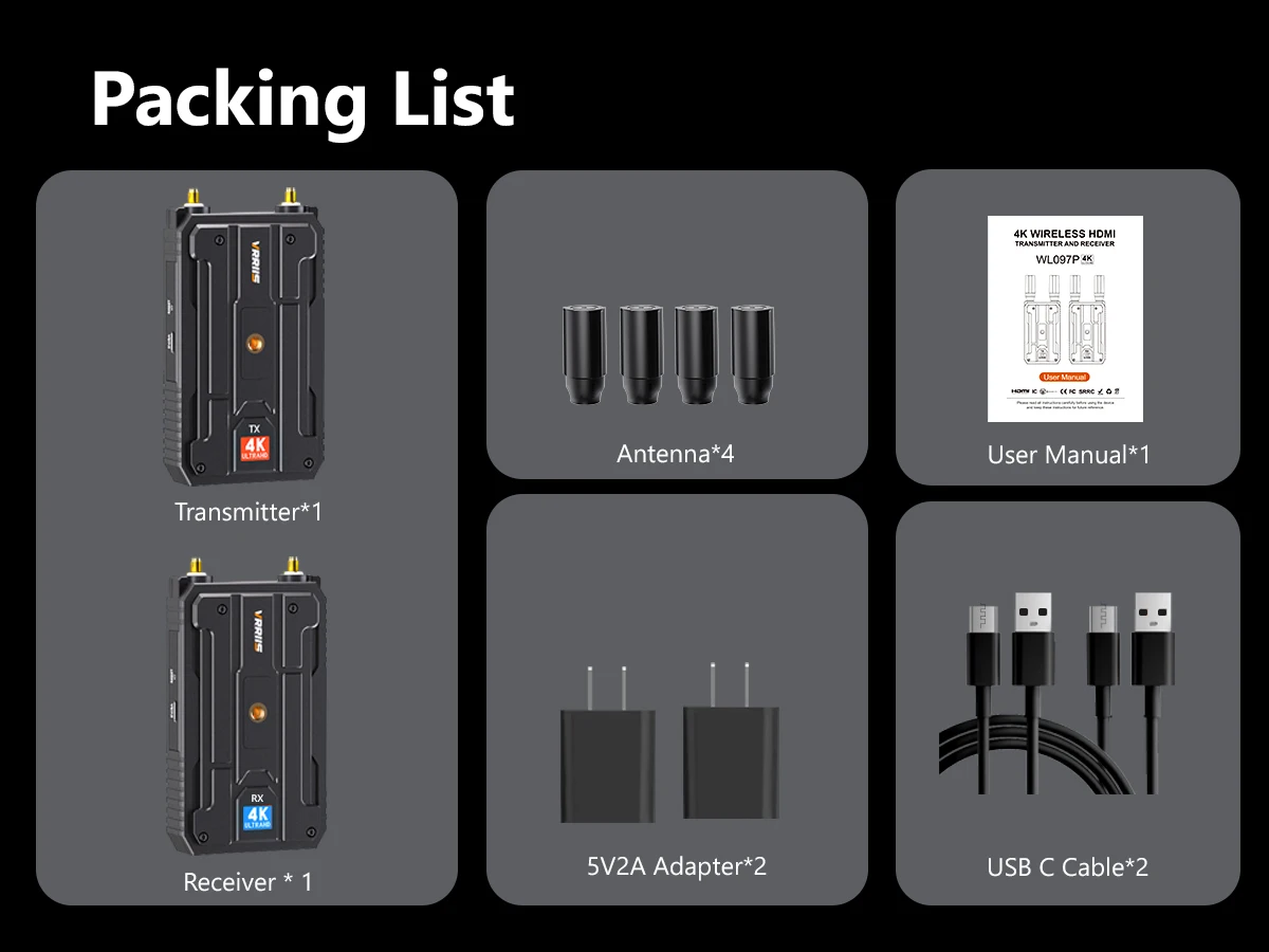 HDMI Wireless Transmitter and Receiver 4k Kit HDMI Wireless Extender Transmitter