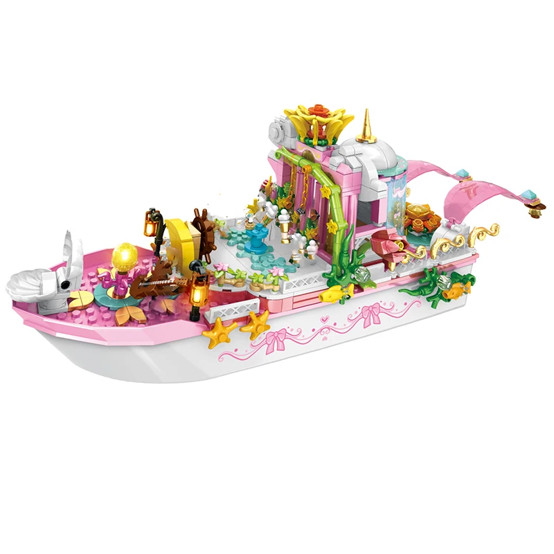 

Creative Ship Model Romantic Wedding Journey Ship Building Blocks Bricks Toys Gifts