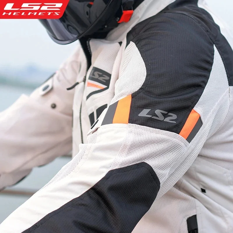 LS2 Summer Motorcycle Jacket Man Motorcycle Clothes CE Certified Breathable Racing Jacket Motocross Accessories MJ158