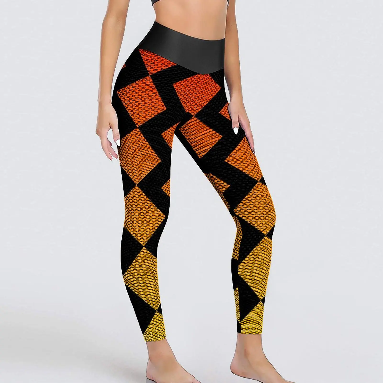 

Red to Yellow Ombre Leggings Sexy Zig Zag Fitness Running Yoga Pants High Waist Quick-Dry Sports Tights Women Fashion Leggins