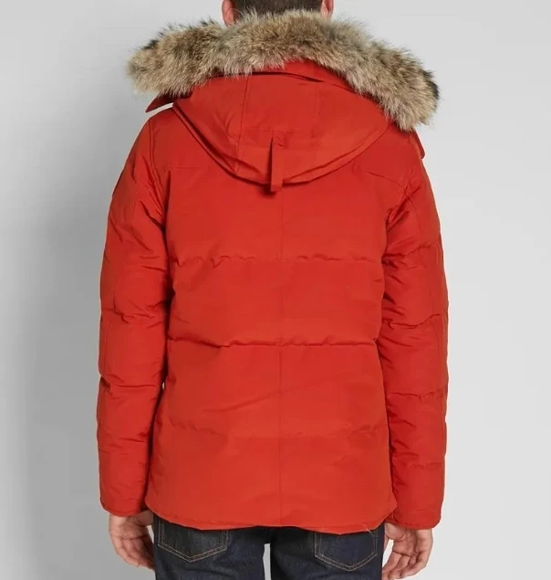 Herrdunparka med vargpäls huva vinterjacka_voghion.com