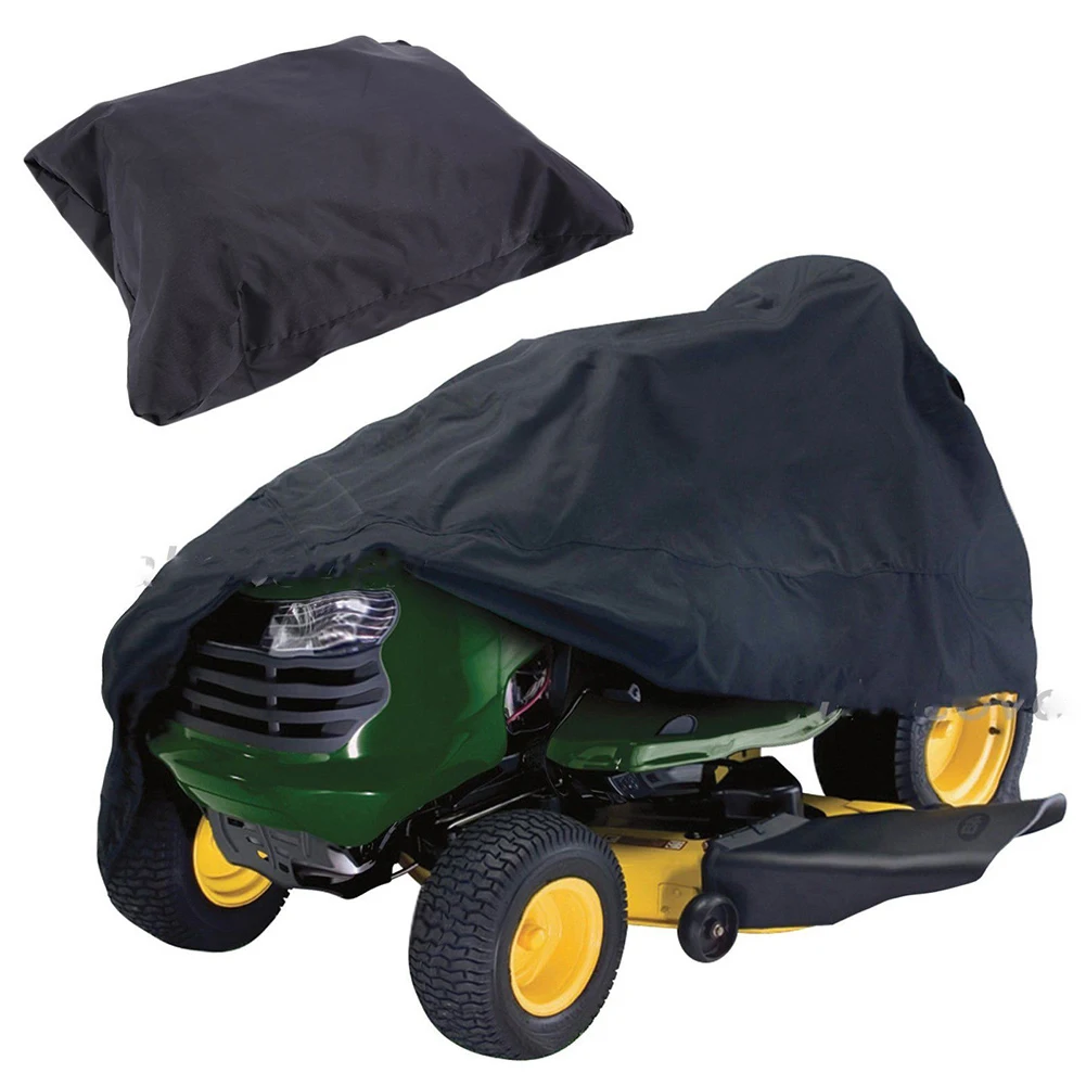 

Waterproof 4 Sizes Lawn Tractor Cover Durable Dust Resistant Elastic Hem Oxford Cloth Outdoor Garden Replacement UV Protect