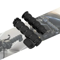 Premium 25mm Motorcycle Handlebar End Hand Grips, Black (Hand Grips I)