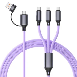 Dual - Purpose Rapid Charging Cable for Smartphones and Tablets, 1.2m Multi - Port USB Charger Cord (Purple)