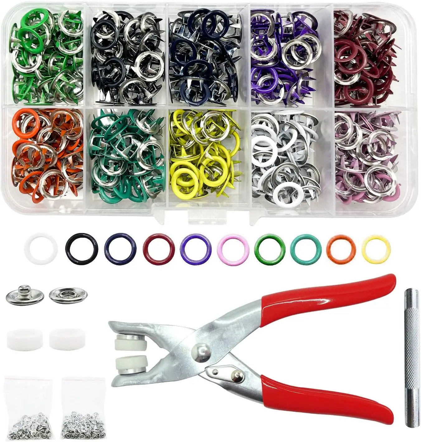 Buy Wholesale China  Hot Sale 9.5mm Metal Snap Buttons Rings With  Fastener Pliers Press Tool Kit For Sewing 100 Sets Snap Fasteners Kit Tool  & Metal Snaps Button Tool Kit at