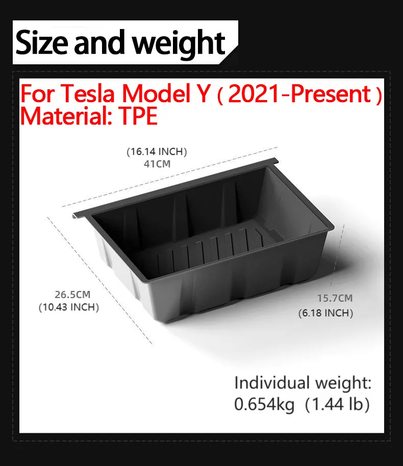 For Tesla Model Y 2021-2024 2025 Juniper Under Seat Storage Box Car Accessories