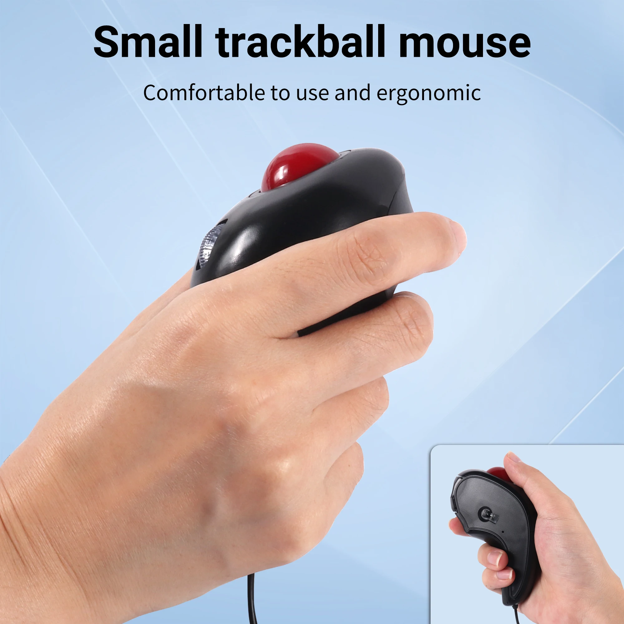New Wired Trackball Mouse Thumb-Controlled Handheld Wireless Mice Portable Air Laser Pointer Mouse For Laptop PPT Presentation